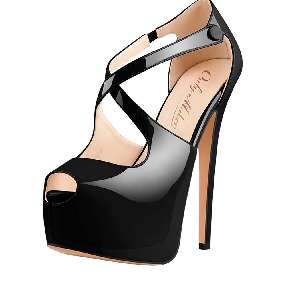Women's High Heel Peep Toe Platform Stiletto Ankle